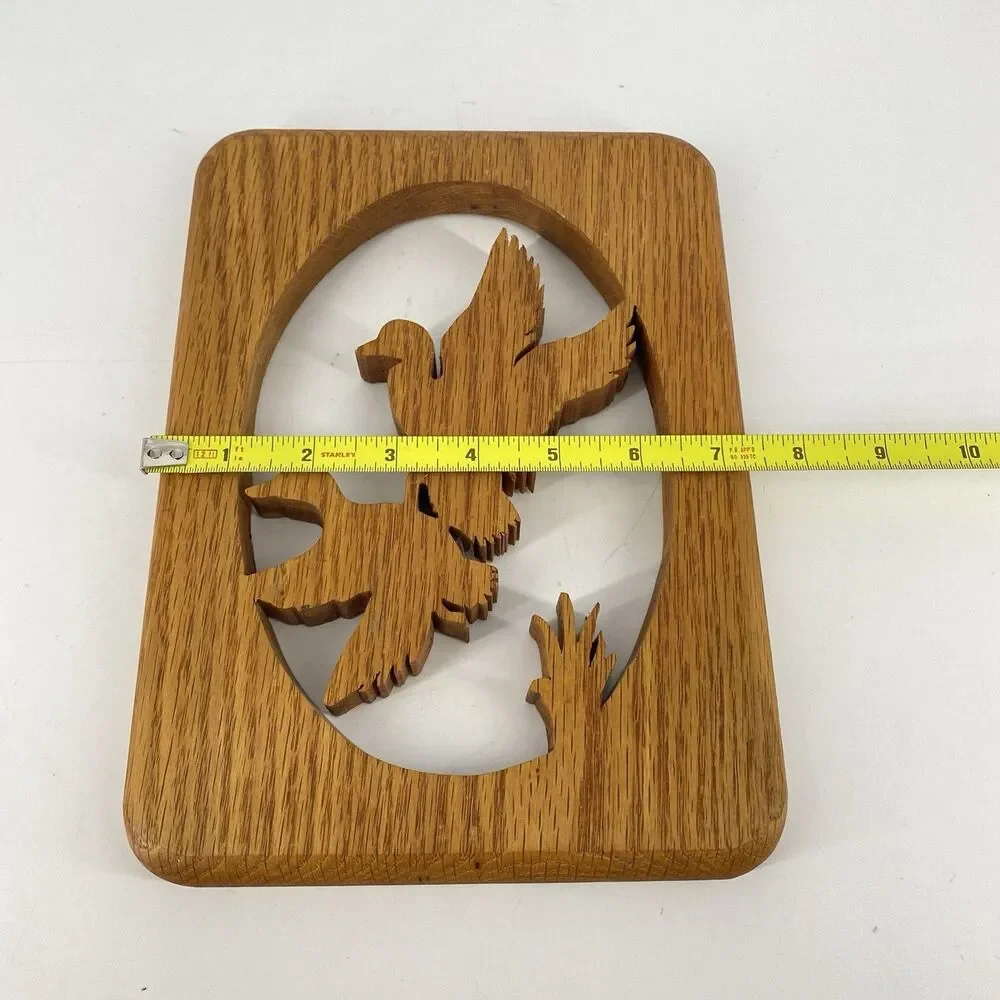 Vintage Carved Wood Bird Wall Plaque Rustic Primitive Cabin Decor 10x7